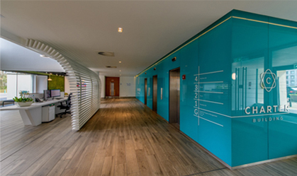 Reception and entrance way of the Charter Building